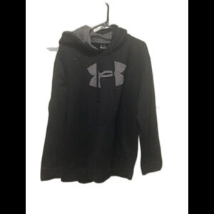 Under Armour Men's Armour Fleece Big Logo Hoodie - Black/Gray - Size XL